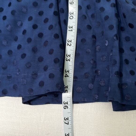 Sandro Lori dot viscose blue polka dot long sleeve draw string dress size 1 - Picture 6 of 8